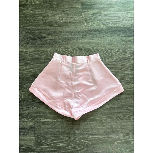 NWOT Miscreants x Revolve Pink Satin Shorts Size UK 8 US 4 - Picture 2 of 8